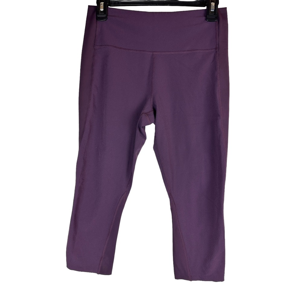 ✨2/$20 Athleta Ultimate Dobby Crop Pant Pocket Athletic Textured Purple SP Small - Picture 2 of 16